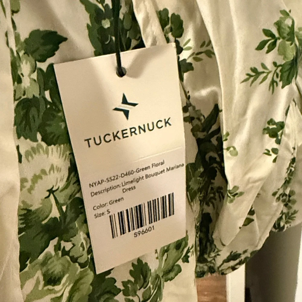 Tuckernuck Green and White Floral Ruffle Midi Dress - Picture 6 of 6